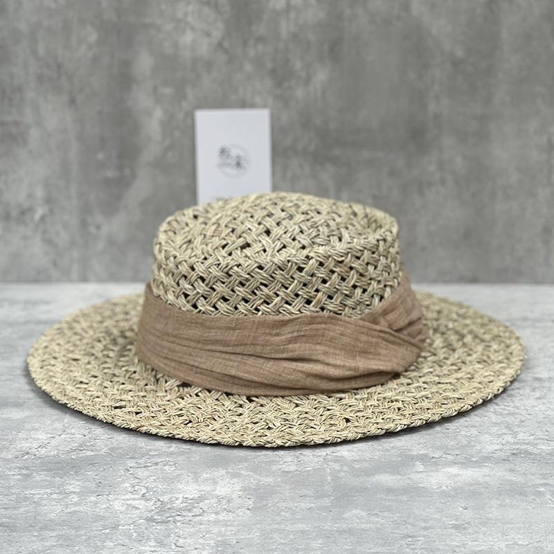 Internet Celebrities Ins French Concave Hat Female Seaweed Woven Straw Hat Travel Vacation Beach Shade British Top Hat
