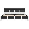 LED Bed Frame in Grey Faux Leather 160 x 200 cm