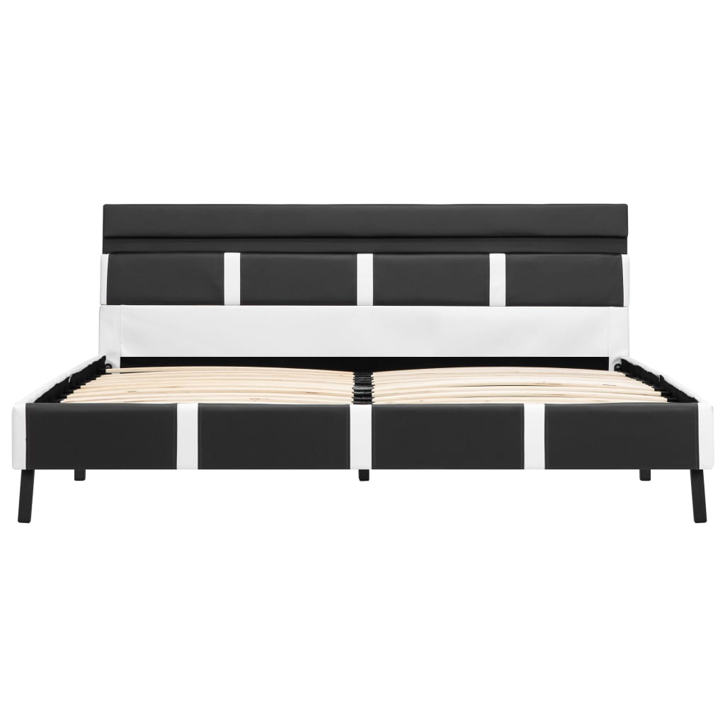 LED Bed Frame in Grey Faux Leather 160 x 200 cm