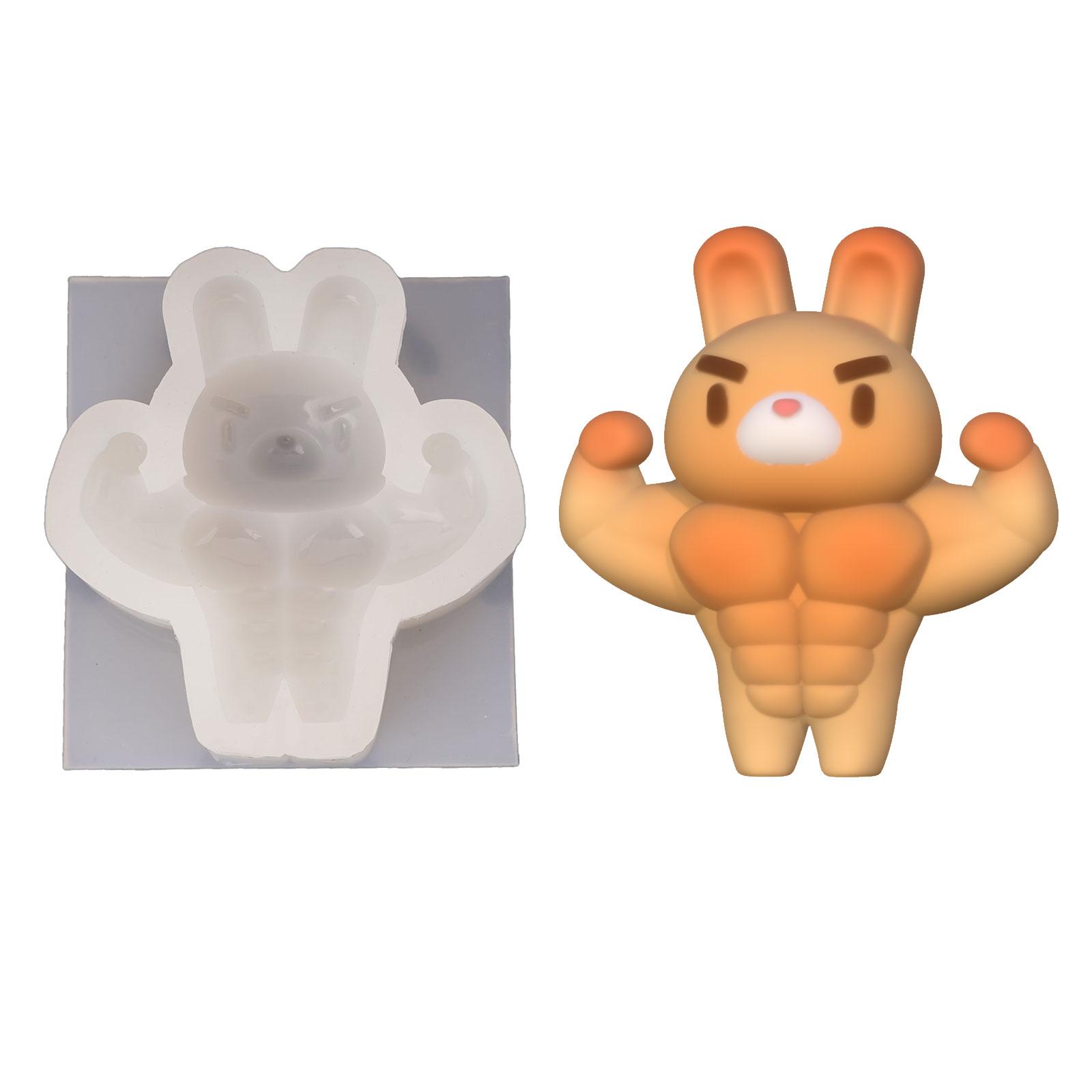 

Набор силиконовых форм для приготовления шоколадной помадки в виде медведя/кролика. Легкоочищаемая форма для домашней кухни и любителей выпечки. 2