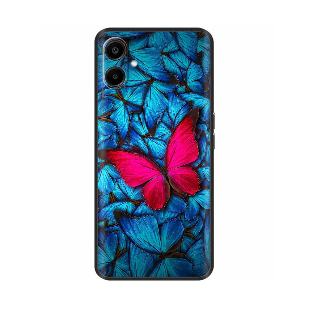 For Samsung Galaxy A06 Back Cover Soft Black Print Silicone Bumper Phone Case for Samsung Galaxy A06 A05 A04 Cases Fundas Coque