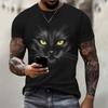 Funny Animal 3D Print T-Shirts Hip Hop Short Sleeve Oversized Men's T-shirts