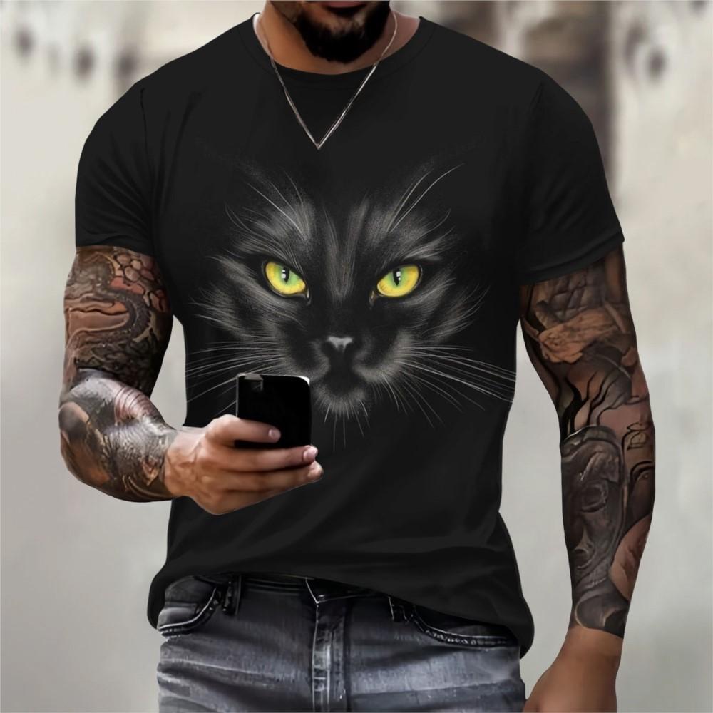 Funny Animal 3D Print T-Shirts Hip Hop Short Sleeve Oversized Men's T-shirts