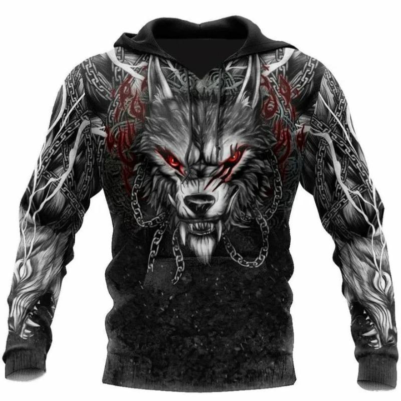 ETST0013 Herfst en winter heren hoodies dieren wolf patroon 3D print lange mouwen losse straat mode trui herenkleding 6XL 2XL