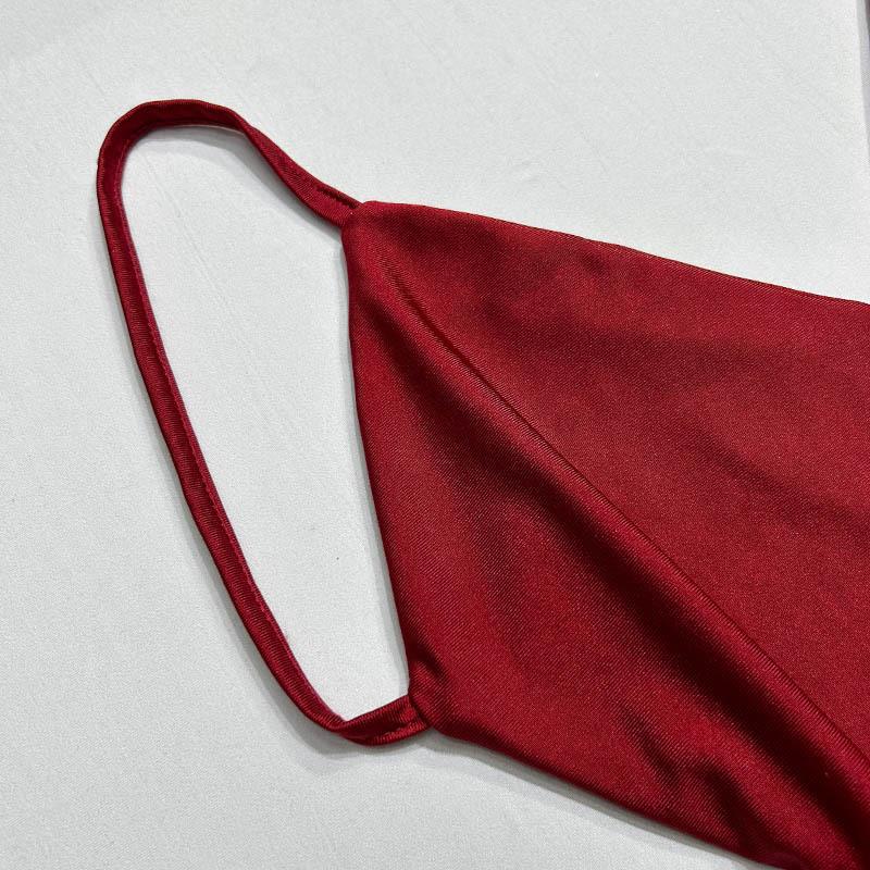 Women's Red Deep V Backless Halter Fishtail Dresses