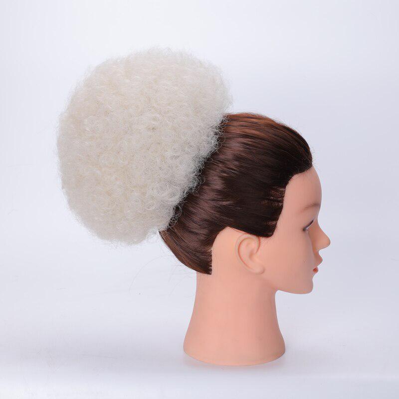 MISSQUEEN Accessorio sintetico per capelli chignon ricci afro soffio con clip per estensione dei capelli elastici per capelli afro per ragazza e donna