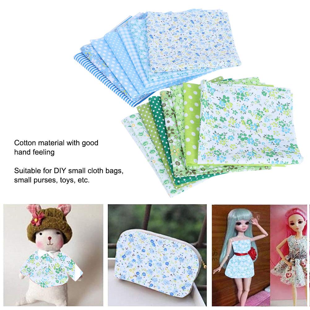 25x25cm 14Pcs Lovely Printed Flower Dot Pattern Cotton Cloth Fabric Assortment Kit Sewing DIY