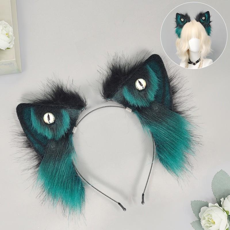 Handgefertigtes Wolfsohr-Stirnband Cosplay-Accessoire Halloween Anime Con Süßes Gothic Tierohren-Haarband