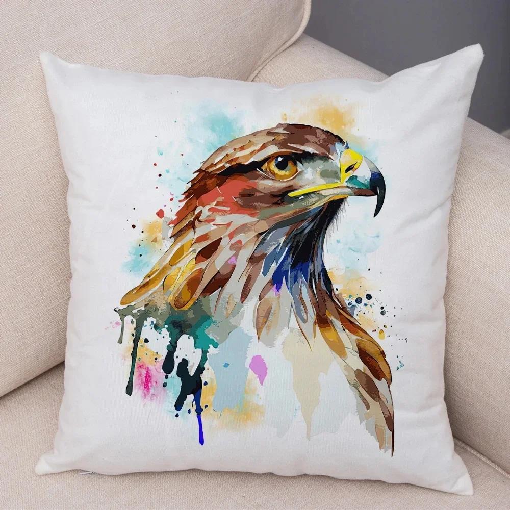 Cartoon Cat Dog Lion Panda Bird Cushion Cover Decor Cute Animal Pillow Case Peach Skin Soft Pillowcase For Children Room Home