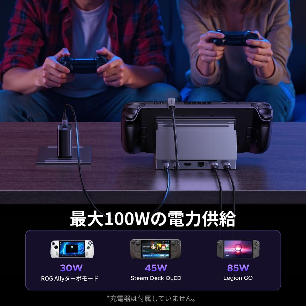 Ugreen Dock for Steam Hub with HDMI 100W PD USB C 1000Mbps and Adjustable Angle Stand Deck/Switch/Rog Ally/Legion Go, 6-in-1 USB-C 4K@120Hz 2.1,