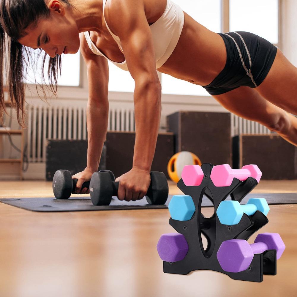 Hantelhalter 3-stufiges Rack nur Ständer Kompaktes Gewicht für Hanteln Kleines Heim-Fitnessstudio Workout Dreifaches Stativ