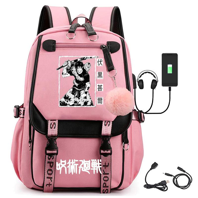 Animation Spell Return To Fight Peripheral Backpack Large Capacity Student Schoolbag Outdoor Travel Bag Multi-function Computer Bag