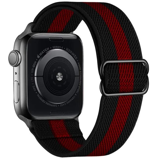 Elastische Nylonband voor Apple watch 10 band 44mm 40mm 49mm 45mm 41mm 46mm correas armband iWatch serie 3 5 6 se 7 8 9 ultra 2