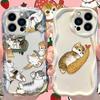 Lazy Cat and Soft Silicone Shock-proof Back Cover Suitable Case for iPhone 16 15 14 Pro Max 13 12 Mini 11 XS X XR 8 7 Plus SE