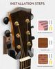 STRICH Guitar Hanger Wall with Suitable for and More of Hooks, Mount, Auto-Locking, Screws, Guitars, Basses, Ukuleles, (Set 2)