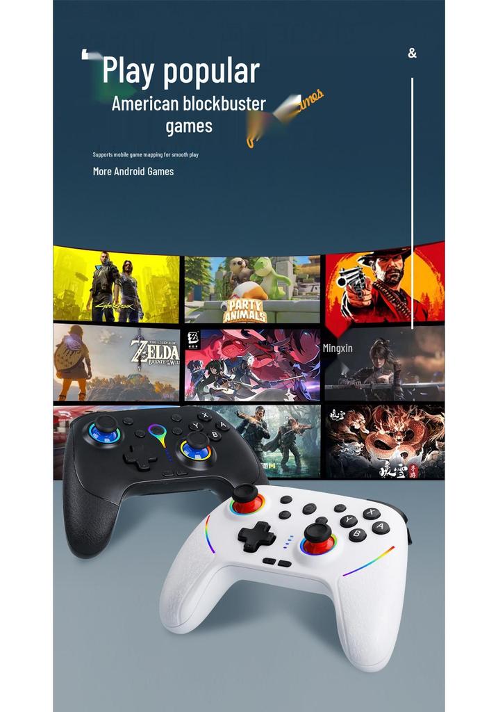 Wireless Bluetooth Game Controller: Cross-Platform for PC, Switch, PS, Android with Six-Axis Vibration