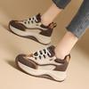 Autumn new low-top color matching single shoes lace-up comfortable retro little white shoes versatile thin legs increase height