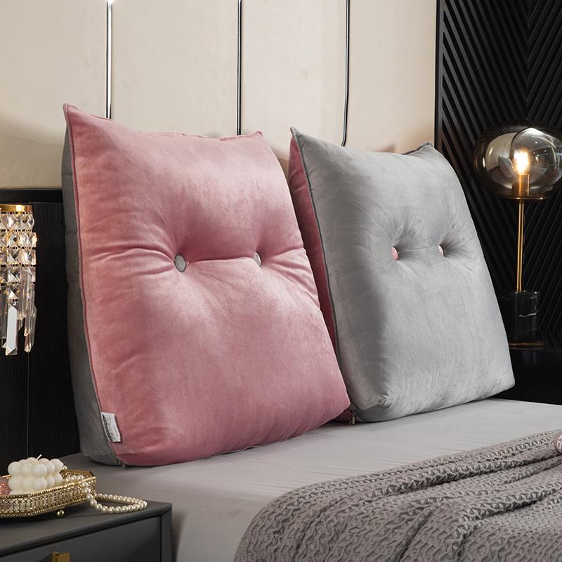 Coussin de Dossier de Lit Doux Triangulaire - Amovible & Lavable