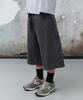 AGOD Belted Incision Cotton Bermuda Pants [Charcoal]