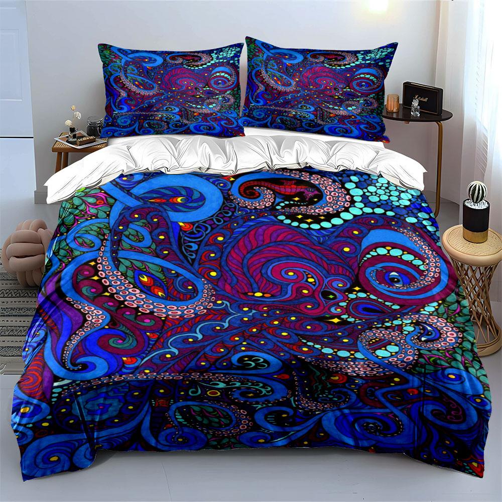 Abstract colorful octopus tentacles. Bedding sets Duvet cover sets Duvet covers Pillowcases(1 * Duvet Cover 2 * Pillowcases without duvet insert)