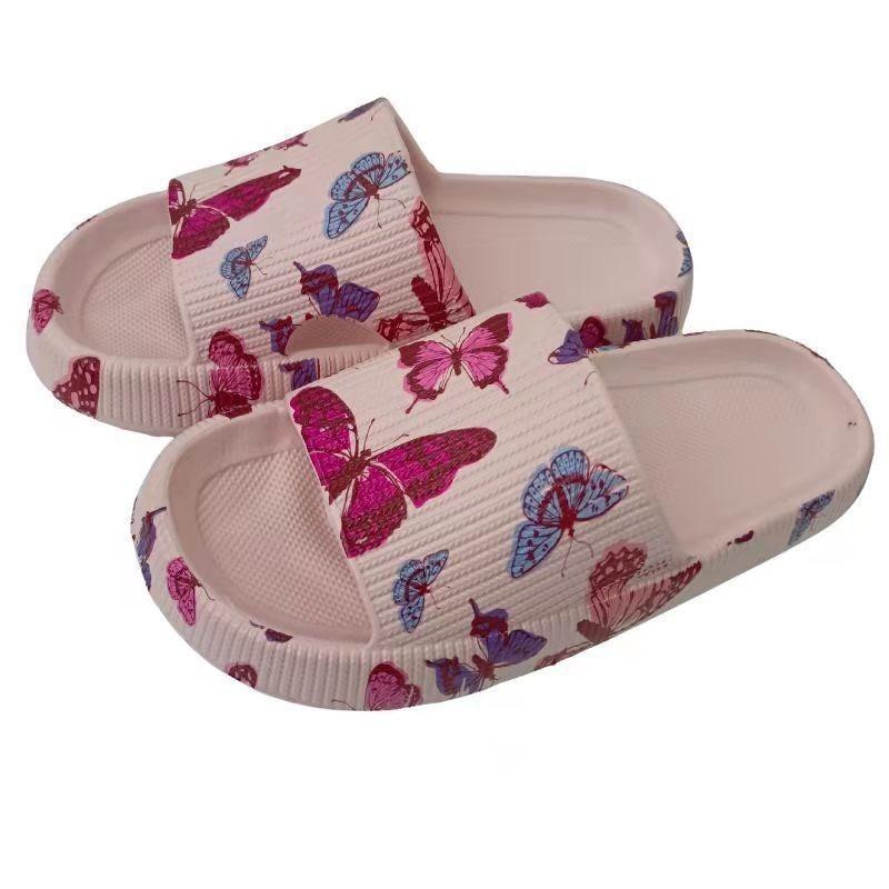 Men's new thick-soled slippers women's summer indoor pink bathroom couple cool slippers men's height increase