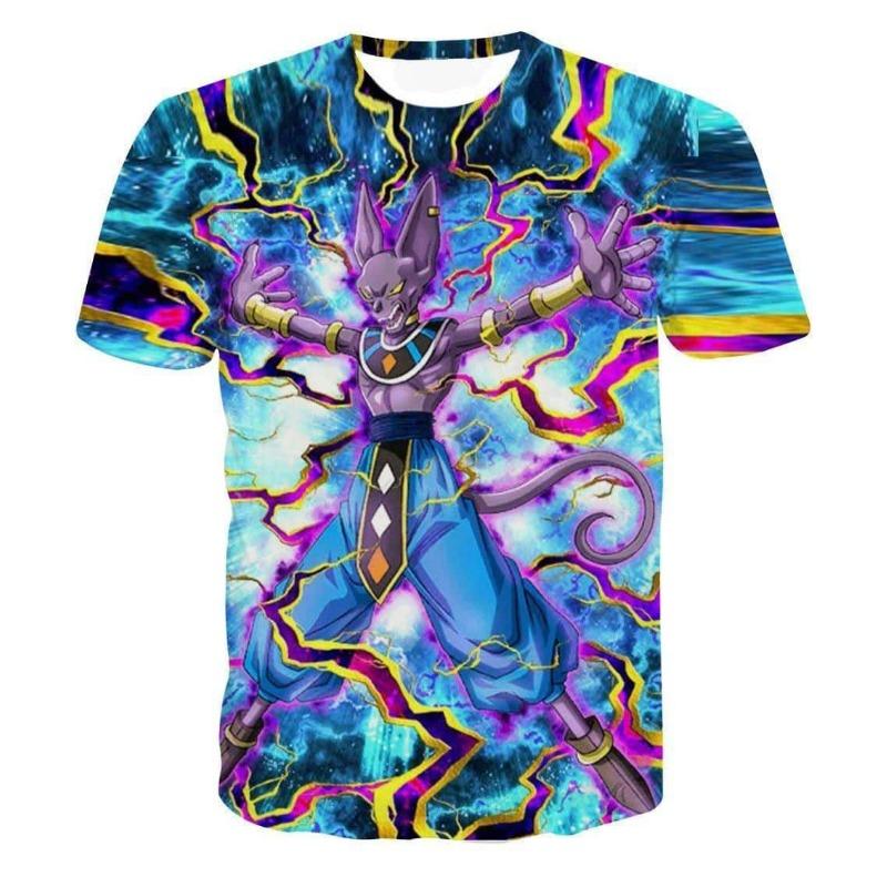 Japanese Anime Dragon Ball Z Printed Super Beerus Destruction God Egyptian Cat T-Shirt Fashion Kids Adults Cosplay Tops Clothing