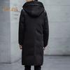 Men Cotton Coat Hooded Long Sleeve Solid Color Quilted Jacket with Multi Pockets Thickened Warm Windproof Winter Outerwear