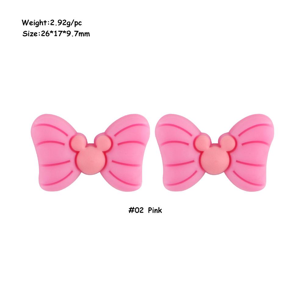 Kovict 6pc Bowknot Silicone Beads For Jewelry Making Food Grade Mini Bow Tie Beads DIY Pacifier Chain Accessories