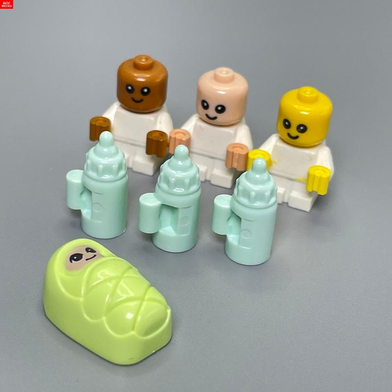 MOC Bausteine Baby Kinderwagen Kinderwagen Flaschenhalter Bildungsbausteine Kinder Mädchen Spielzeug Geschenk