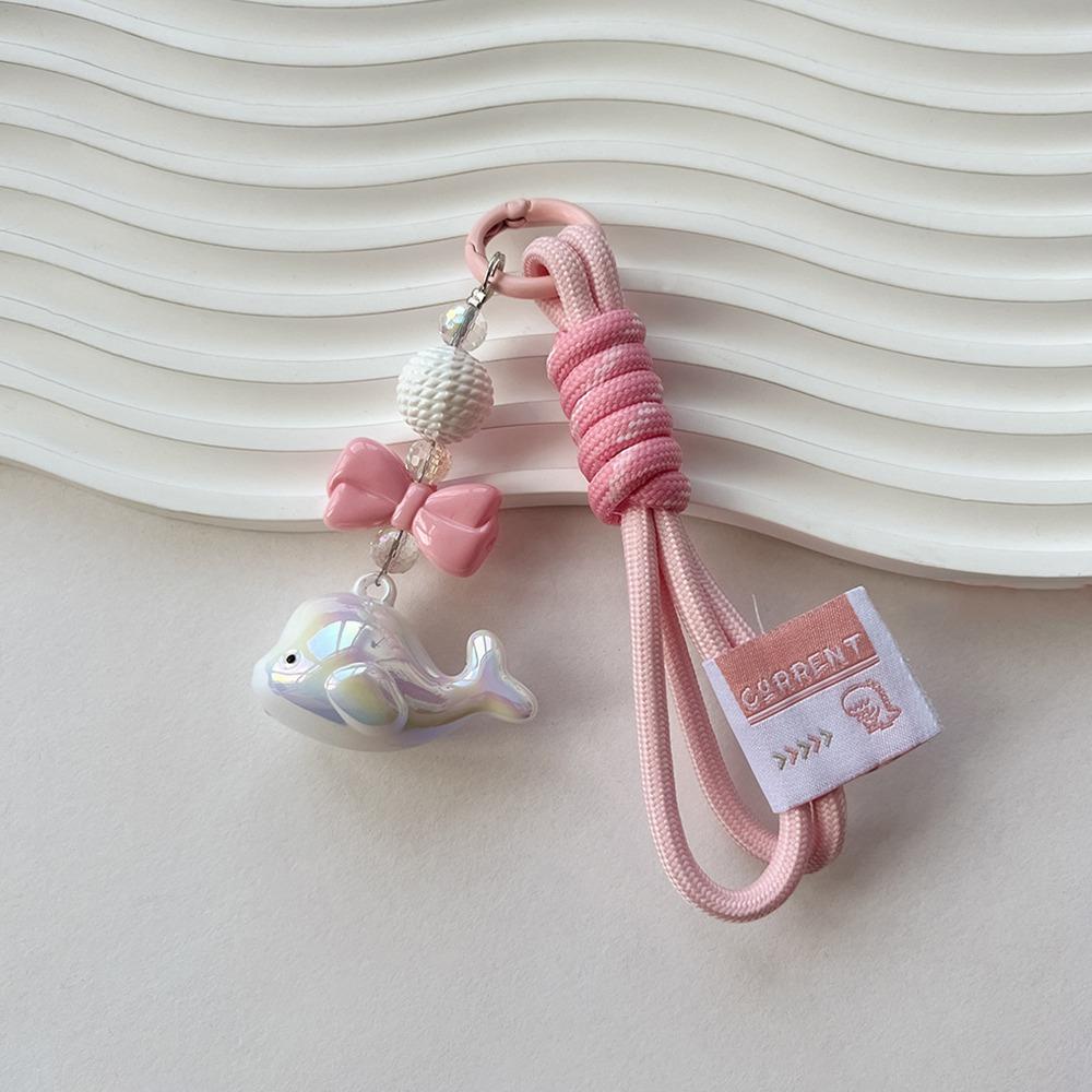 Acrylic Dolphin Bag Pendants Cartoon Woven Rope Pendant Fashion Whale Keychain  Toys