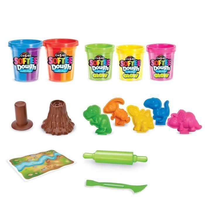 LEXIBOOK - Kit de dinosaures en pâte à modeler malléable et fluorescente