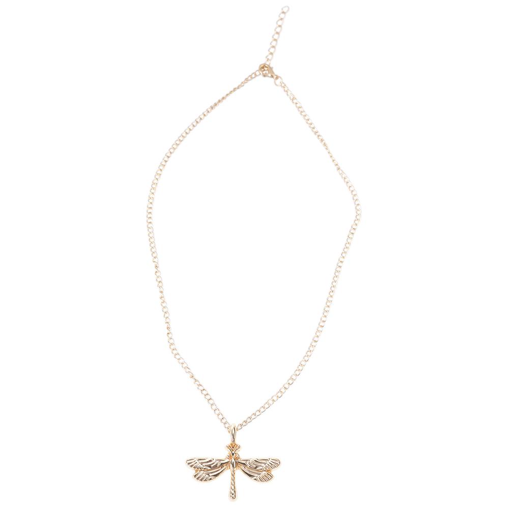 Trendy Dragonflies Zircon Charm Necklace for Stylish Women Ladies Sturdy Alloy Fashion Jewelry for Adults Casual Wear