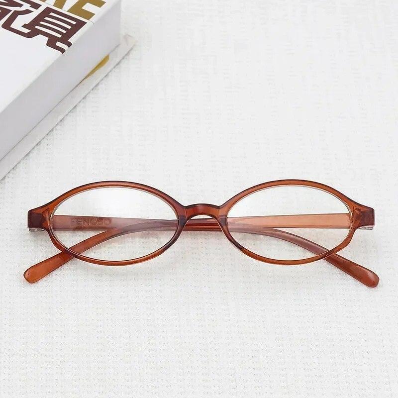 New Retro Small Frame Spicy Girl Anti Blue Light Glasses, Oval Shaped Fashionable Flat Light Glasses for Students
