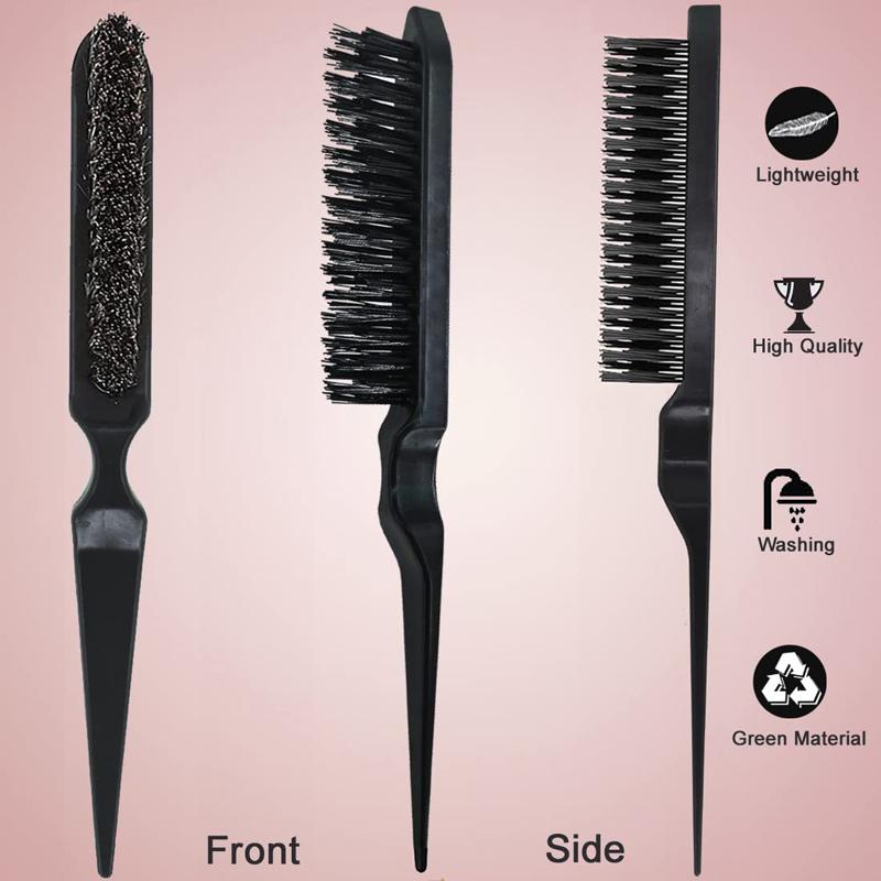 10-teiliges Haar-Styling-Kamm-Set, Toupier-Haarbürste, Dreifach-Toupierkamm, Rattenschwanzkämme, Kantenbürste, Haarschwanz-Tools, Zopfwerkzeug, Schleife