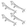 4PCS Cutlery Rest Silver Chopstick Stand Electroplated Polished Zinc Alloy Animal Shape Versatile Holder Rack for Fork Spoon