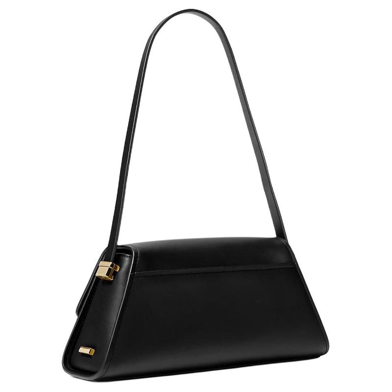 MICHAEL KORS Ludlow gold hardware snap fastening leather shoulder bag medium women's black