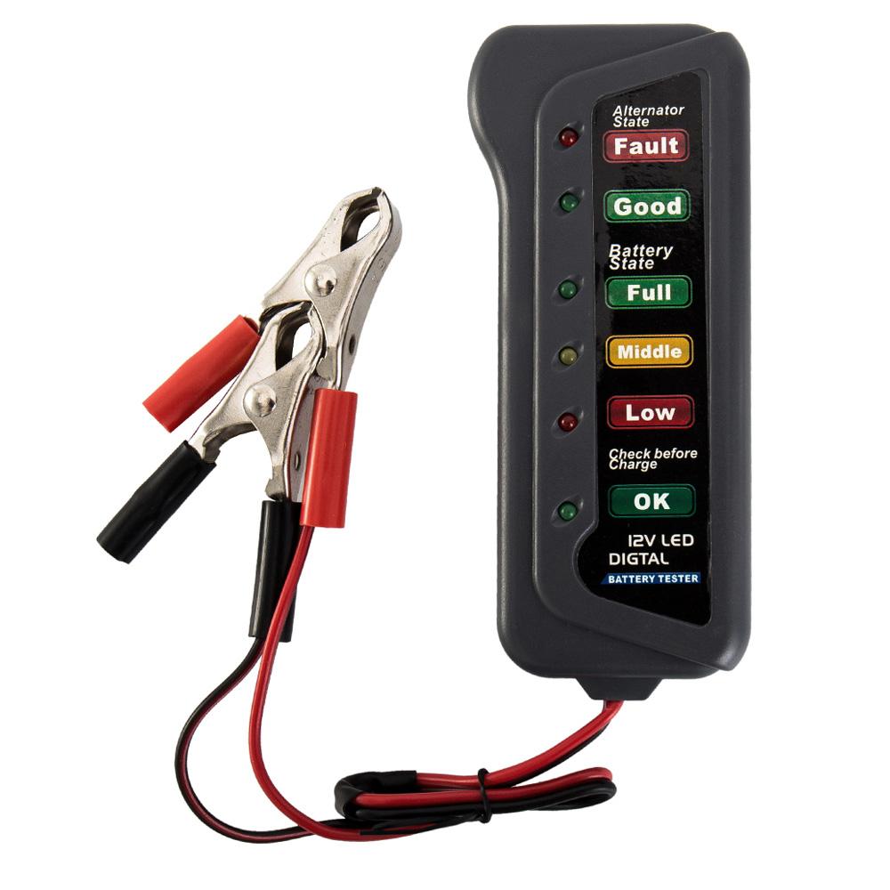 

Car Battery Tester 12V Digital Alternator Checker Automotive Load Tester with 6 LED Indication for Car Motorbike Truck