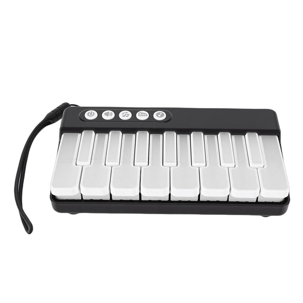 Keyboard Piano Toy with 7 Color Gradient Lights Black Portable Light Up Keyboard Piano Musical Instrument Toy