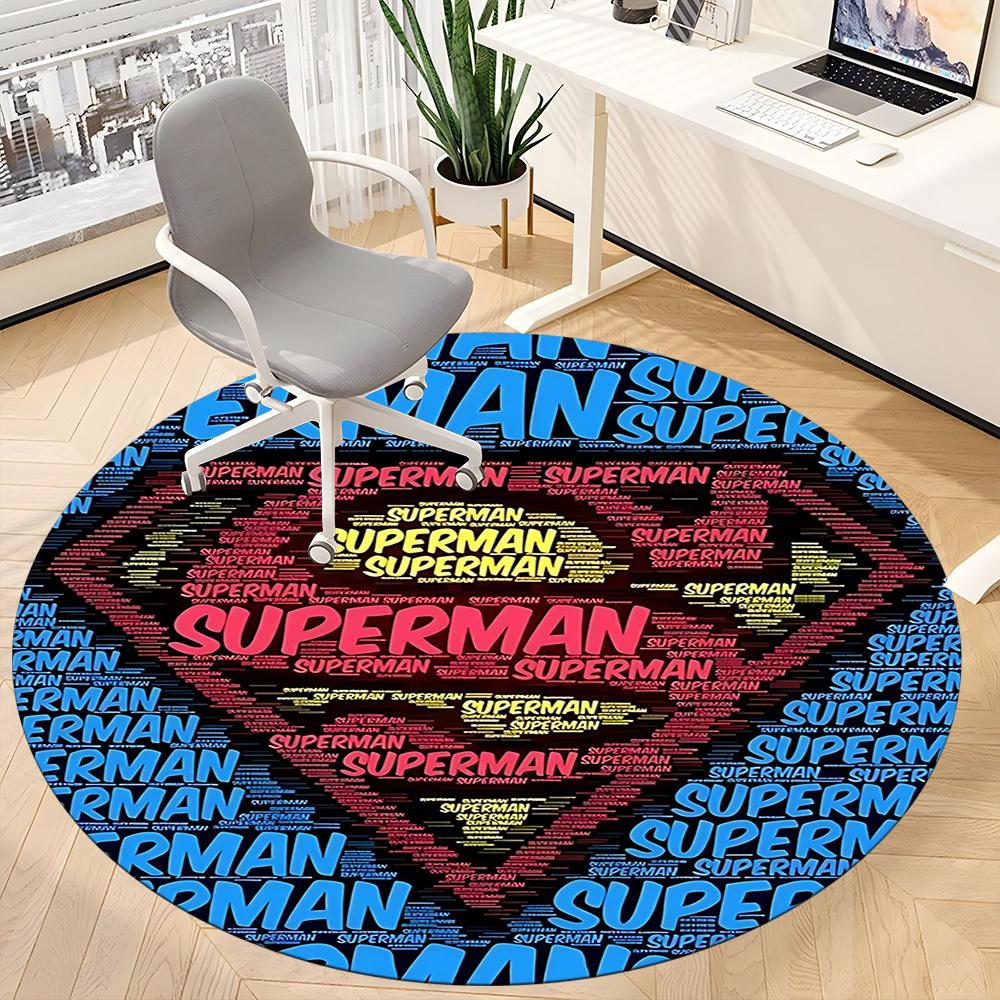 1pc Superhero Costume Office Round Area Rug, Under Office Chairs Bedroom Living Room Home Decor, Room Deco, Available in Various Sizes