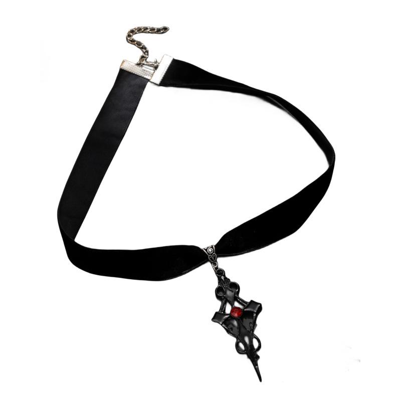 BLINGBAY Colier cu pandantiv pentru femei Tendință de personalitate Colier stil gotic întunecat Punk Rock Colier cruce neagră Cadou de aniversare