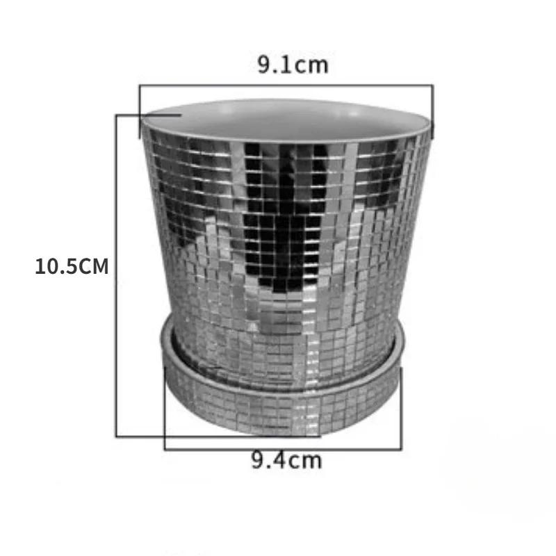 

Горшок для цветов в форме диско-шара с дренажным отверстием, керамическое зеркало, ваза для диско-шара, горшок для растений, цветочный горшок, зеркало с плоским основанием, ваза для диско-шара
