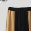 INCERUN Men V Neck Sleeveless Stitching Waistcoat and Long Pants Outfits Sets