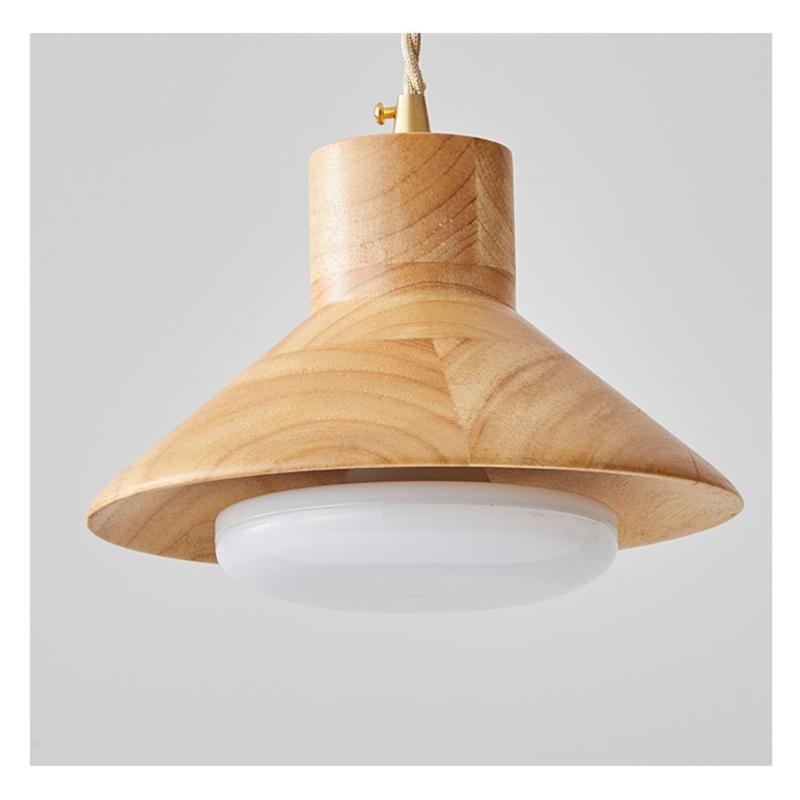 Japanese Solid Wood Mushroom Chandelier Nordic Minimalist Retro Shop Dining Table Living Room Bedroom Bedside LED Pendant Lamp