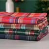 Ins Nordic Christmas Red and White Plaid Tablecloth Cotton and Linen Round Party Decoration Hotel Restaurant Placemat Reusable