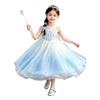 2026 Elsa Princess Dress for Girls - Gradient Ice Blue Rhinestone Cape - Perfect for Performances & Birthday Parties