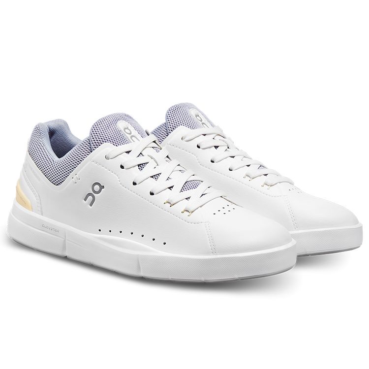 On The Roger Advantage Fabric Leather Comfortable Casual Slip Resistant Durable Low Top Sneakers Women sneakers White Storm-Gray 48.98342