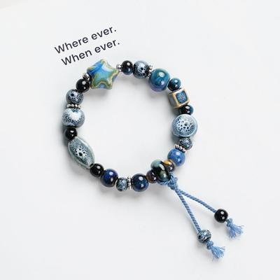 Manufacturer's Supply Niche Ceramic Bracelet Porcelain Bead Jewelry National Style