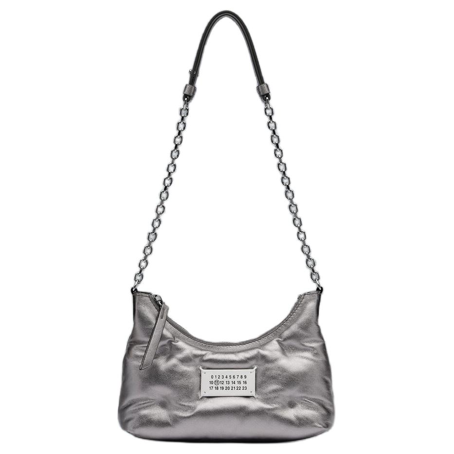 

Maison Margiela Glam Slam Metallic Quilted Logo Shoulder Bag Women Shoulder Bag Silver SB1WG0021P6748H3809 Basic Set (Bag+Dust Bag)