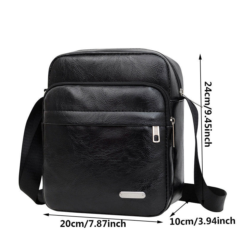Men's Retro Crossbody Shoulder Bag Large Capacity Lightweight Business Messenger Bag for Travel Trip