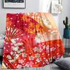 1Pc Japanese Pattern Print Flannel Blanket, High Quality Comfortable for All Seasons, Home Decor, Warmth and Comfort, Perfect for Christmas Gifts